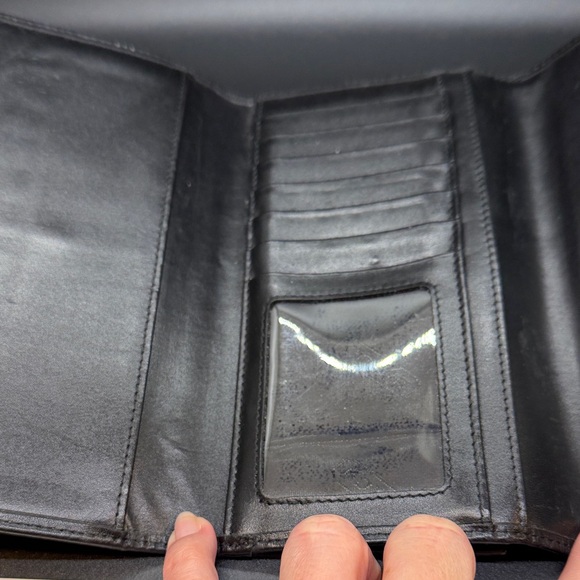 Coach Black Signature Women's Trifold or Checkbook Wallet - Picture 5 of 10